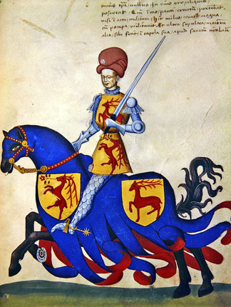 Giordano Forzate Capodilista, tempera sur vélin, Ecole Suisse, XVeme siècle,  Bibliothèque Civique, Padoue