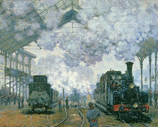 La Gare Saint-Lazare: arrive d’un train, 1877, huile sur toile, Claude Monet