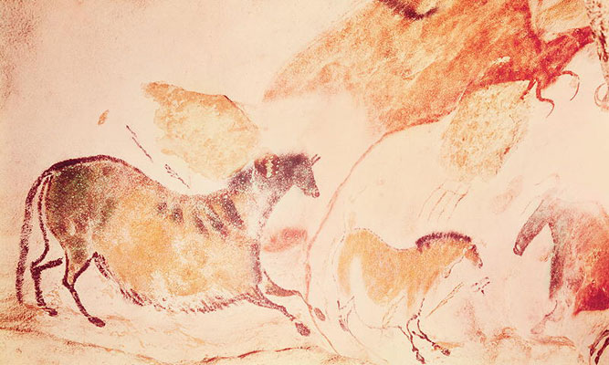 Peinture rupestre d’un cheval. Grotte de Lascaux, Dordogne, France, vers 17000 av. J.-C.