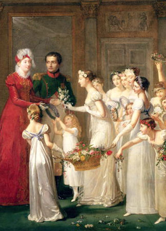 L’arrivée de Marie-Louise de Habsbourg-Lorraine à la galerie du Chateau de Compiegne, 28 Mars 1810, huile sur toile, Pauline Auzou
