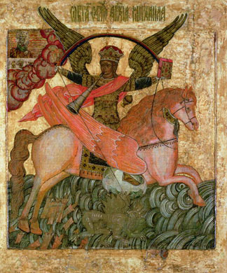 Saint Michel combatant l’antechrist, bois, XVIIeme siècle