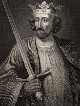Roi Edouard Ier (1239-1307), gravure,  Ecole anglaise , XIXeme siècle
