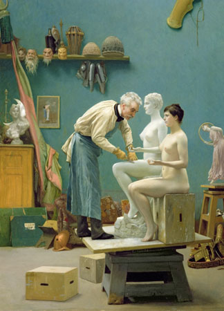 L’artiste sculptant une Tanagra, 1890, huile sur toile, Jean Léon Gérôme
