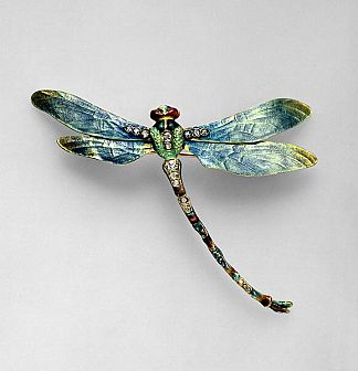 BOO74231 Dragonfly brooch, Paris, c.1900 (gold, diamonds and enamel)