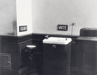 (detail) Segregated Drinking Fountains, County Courthouse, Albany, Georgia, 1962 (gelatin silver print) by Danny Lyon / Corcoran Gallery of Art, Washington, D.C.