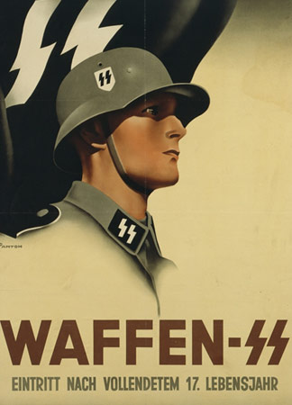 Affiche pour le recrutement des Waffen-SS, imprimée à Munich par Obpacher AG - 1940 - Deutsches Historisches Museum, Berlin