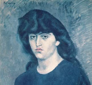 XIR 379775 (détail) Portrait de Suzanne Bloch, Pablo Picasso - Huile sur toile, Museu de Arte, Sao Paulo, Brésil