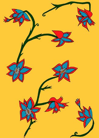 Yellow background flowers, Daisy de Villeneuve