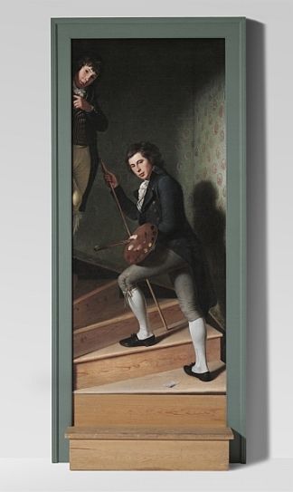 PHL441191 Charles Willson Peale, The Staircase Group, 1795 (oil on canvas)