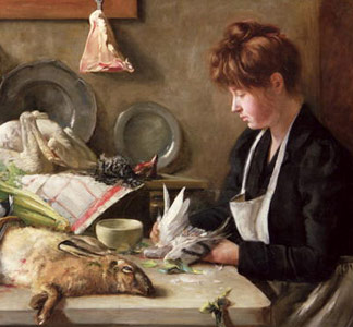 Plumer le pigeon - Léon Reding - 19 ème siècle - Berko Fine Paintings, Knokke-le-Zoute