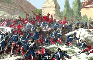 Italian unification (1859-1924). Battle of Volturno (1860) / Tarker / The Bridgeman Art Library