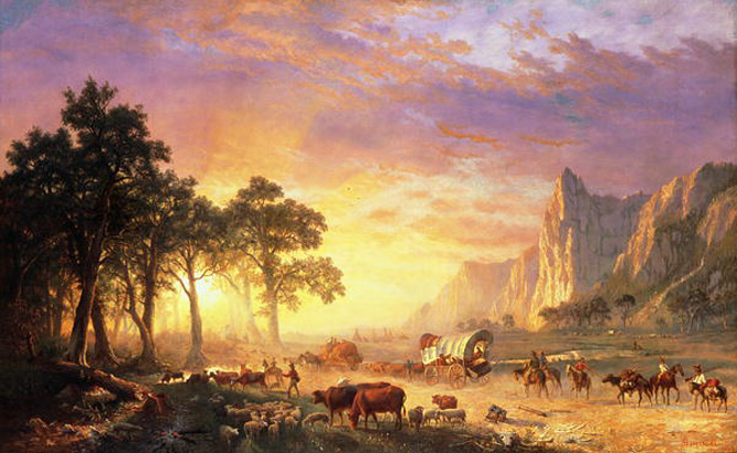 BIA213723 The Oregon Trail, 1869 (oil on canvas) by Albert Bierstadt (1830-1902) Butler Institute of American Art, Youngstown, OH, USA/ Gift of Joseph G. Butler III 1946