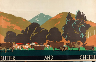 Butter and Cheese, from the series 'Buy New Zealand Produce' by Frank Newbould (1887-1951) / Manchester Art Gallery