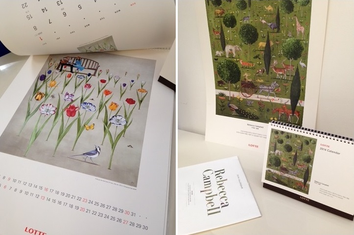 Calendrier : calendriers de bureau et mural de Lotte présentant l'artiste du Studio Rebecca Campbell, 2014