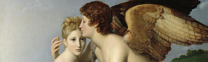 XIR42222 (detail) Psyche Receiving the First Kiss of Cupid, 1798 (oil on canvas) by Baron Francois Pascal Simon Gerard / Louvre, Paris, France