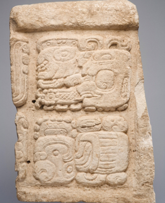 LWE410729 Hieroglyphic panel, Guatemala c. 700-800 (limestone) Mayan/ Collection of the Lowe Art Museum, University of Miami