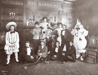 MNY381523 A group in costume at the home of Miss Morganthau, 1906 (silver gelatin print) by Byron Co./ Museum of the City of New York, USA