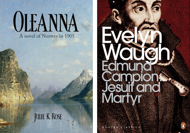 images of the book covers of  Oleanna, A travel to Norway and of Edmund Campion. Jesuit and Martyr, both featuring Bridgeman Images content on the cover