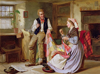 The Patchwork Quilt by William Henry Midwood (fl.1867-71) Private Collection/ The Stapleton Collection