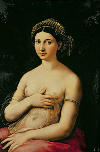 La Fornarina, c. 1516 (panel) by Raphael/ Palazzo Barberini, Rome, Italy