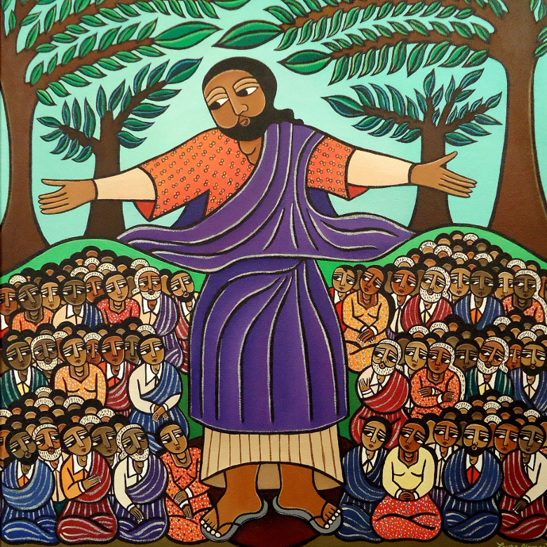 image of the painting Sermon on the Mount / Laura James / Bridgeman Images 