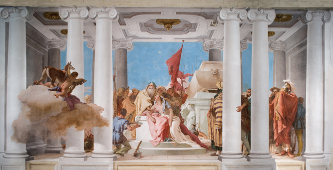 LSA363807 The Sacrifice of Iphigenia, from the Entrace Hall in the Palazzina, 1757 (fresco)/ Luca Sassi