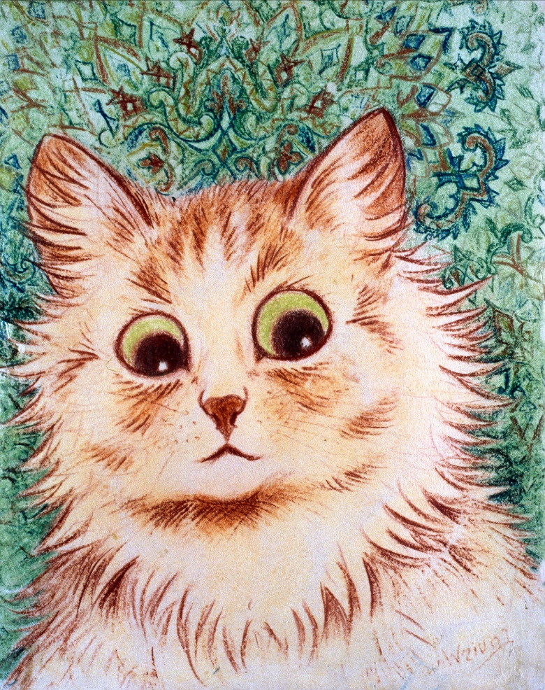 Kaleidoscope Cats II (chalk, pastels & coloured pencil on paper), Louis Wain (1860-1939) 
