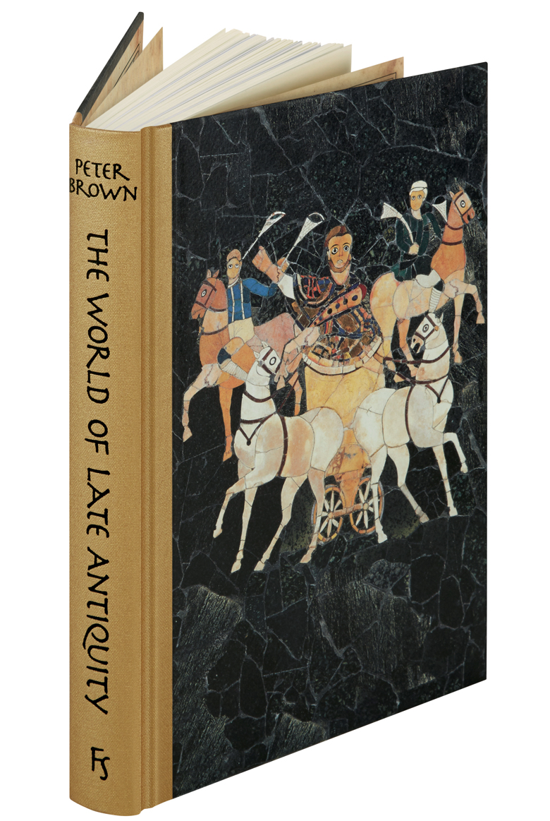  image of the book cover of  The World of the Late Antiquity, published by © The Folio Society. Designer: Sheri Gee featuring a Bridgeman Image on the cover