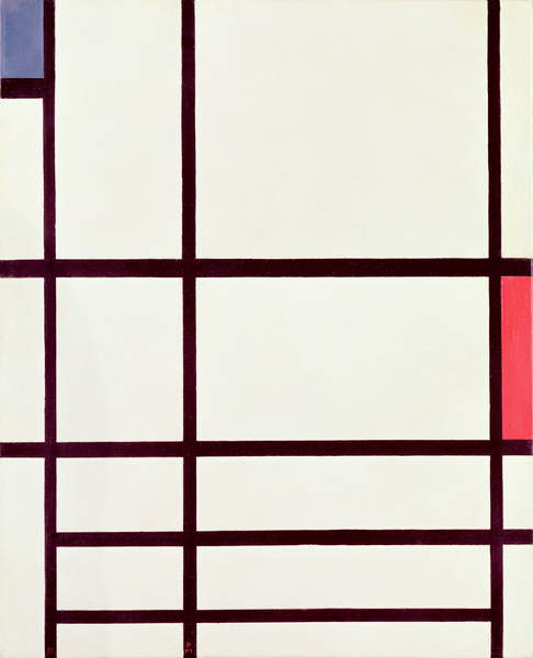  Komposition in Rot, Blau und Weiß: II, 1937 (Öl auf Leinwand), Piet Mondrian, (1872-1944)