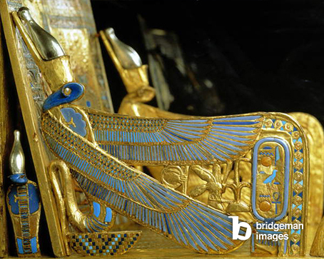 Trono di Tutankhamon (dettaglio), Tebe - Museo d'Egitto, Cairo, Scuola Egizia / Museo Nazionale Egizio, Cairo, Egitto / Foto © Andrea Jemolo / Bridgeman Images