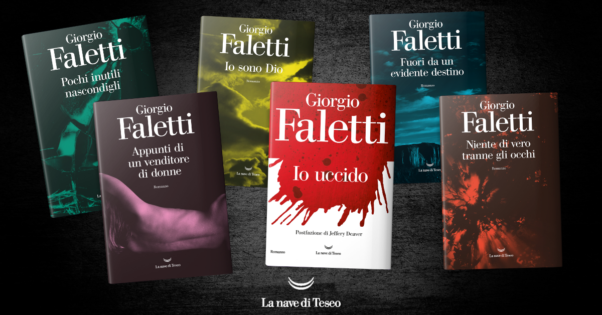Copertine dei romanzi di Giorgio Faletti pubblicati da La Nave di Teseo, immagini Bridgeman Images